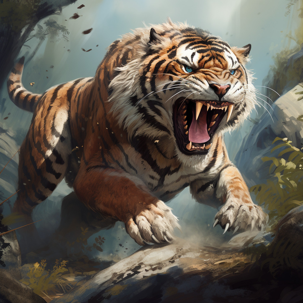 3d rendering of a Sabre-toothed Tiger